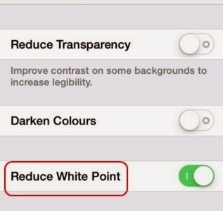 iOS 7 tips Increase Contrast, Reduce white point