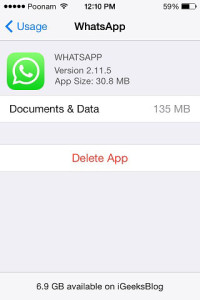 Delete WhatsApp Cache