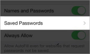 Saved Passwords